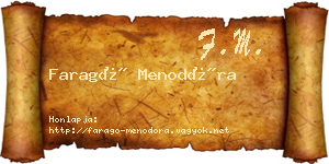 Faragó Menodóra névjegykártya
